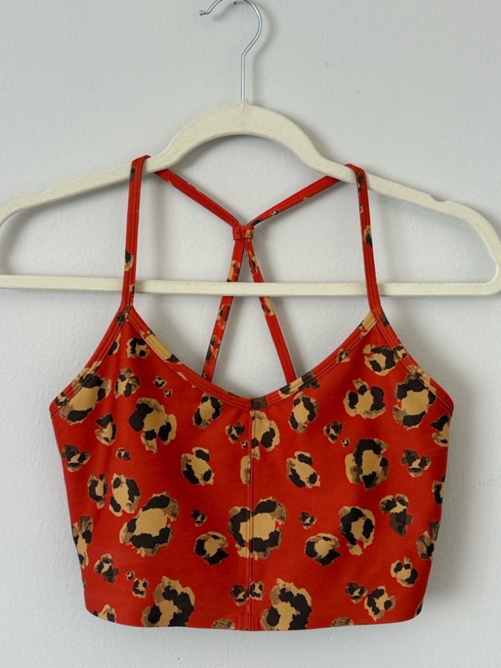 Carbon38 Women's Orange Leopard Print Strappy Crop Top